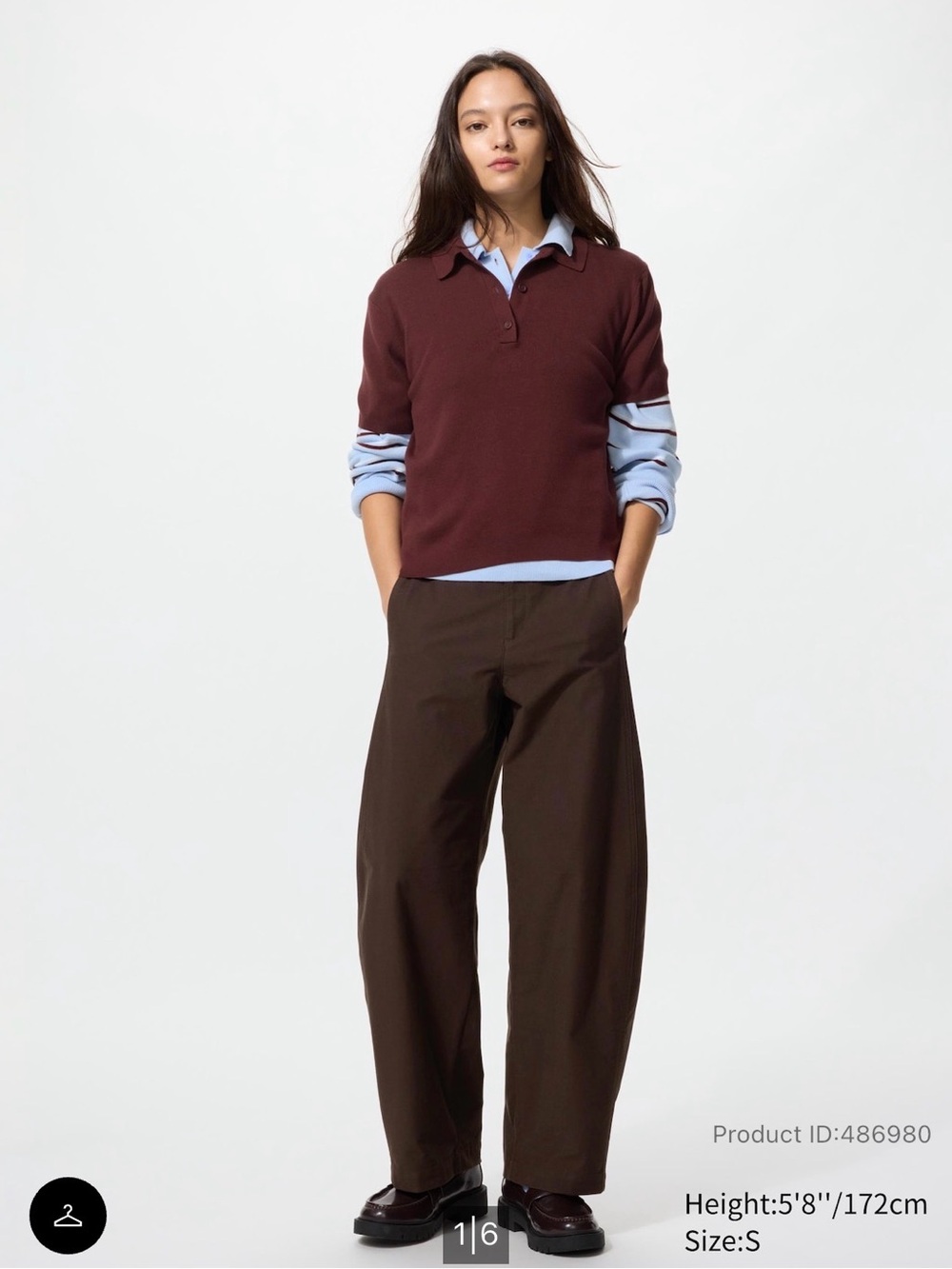 Uniqlo Wide-Leg Women's Pants in Dark Brown - Picture 5 of 5